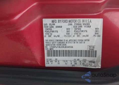 1999 Ford Expedition Eddie Bauer/Xlt from USA, damaged, VIN 1FMPU18L2XLB34536
